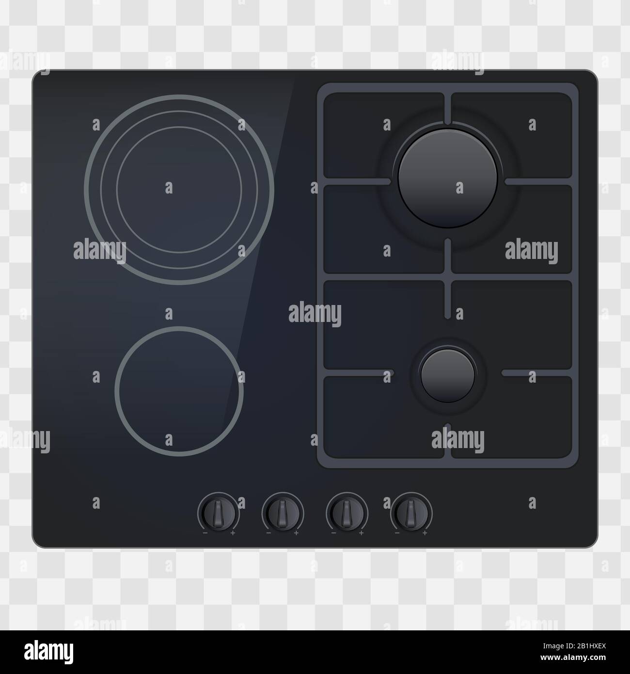 surface de la table de cuisson électrique et gazeuse Illustration de Vecteur
