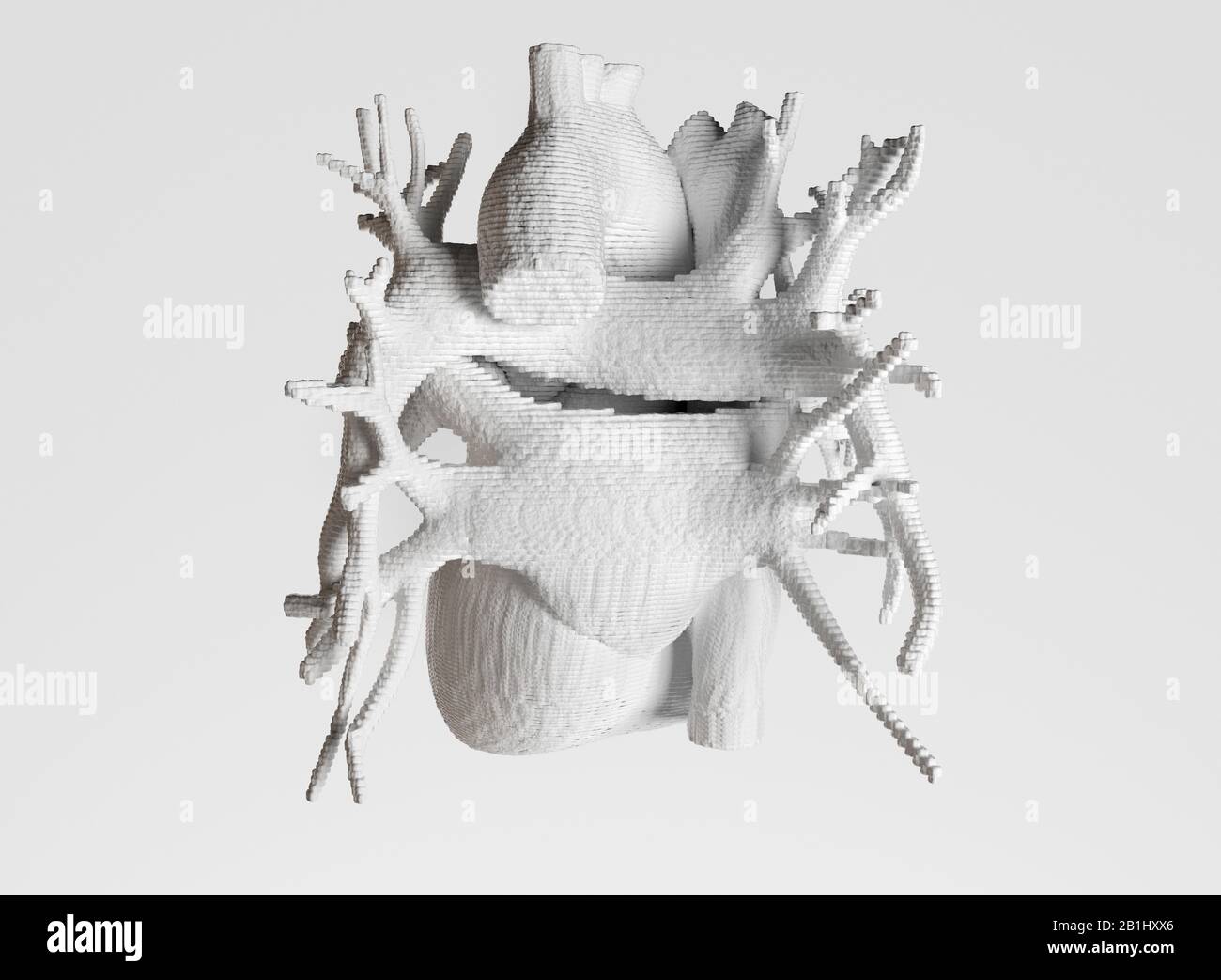BioPrint d'un coeur, impression 3D d'un coeur, concept de l'avenir en médecine - rendu 3D Banque D'Images