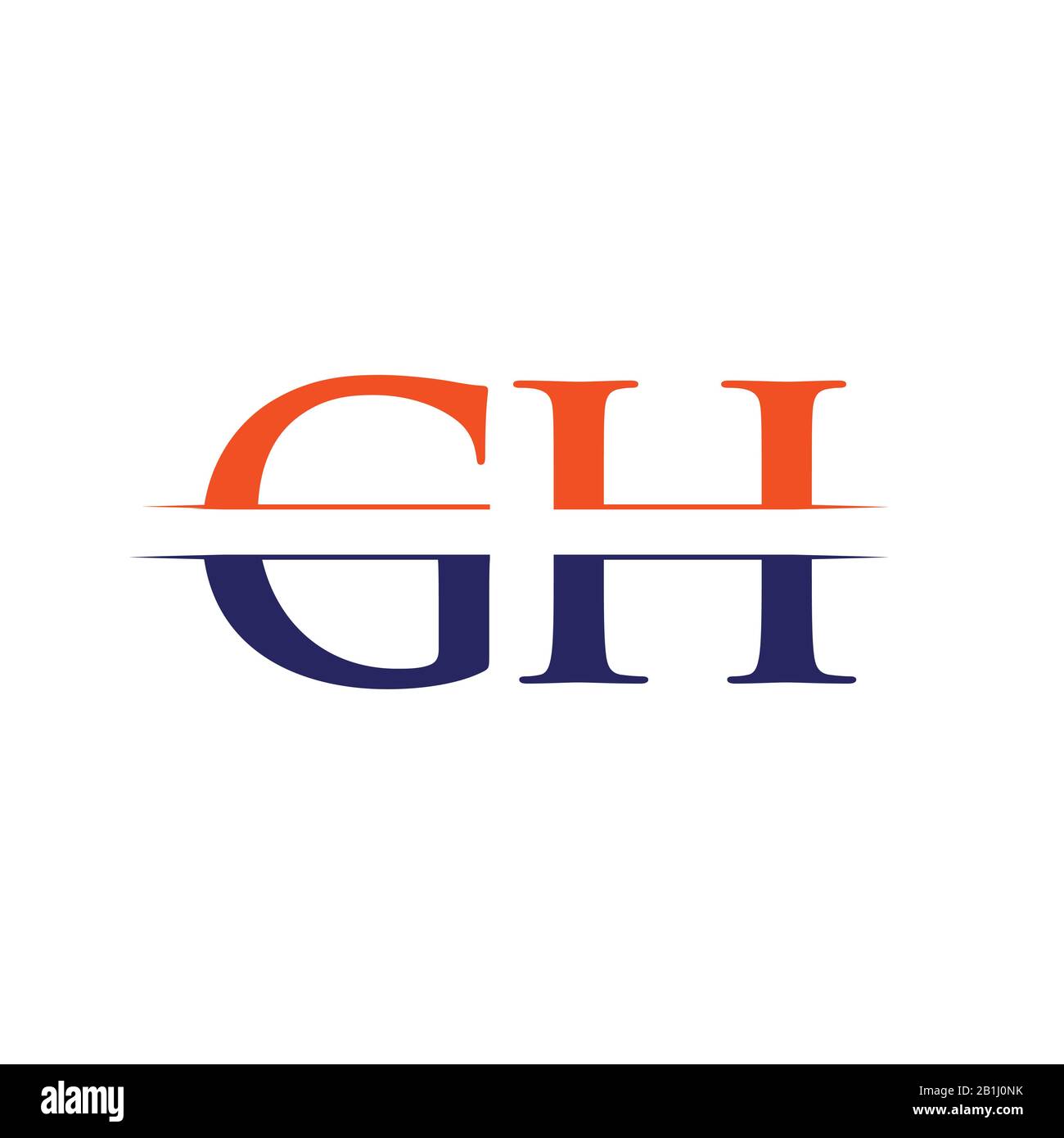 Conception de Logo Type GH Lettre modèle de scénario. Résumé Lettre GH Logo Design Illustration de Vecteur