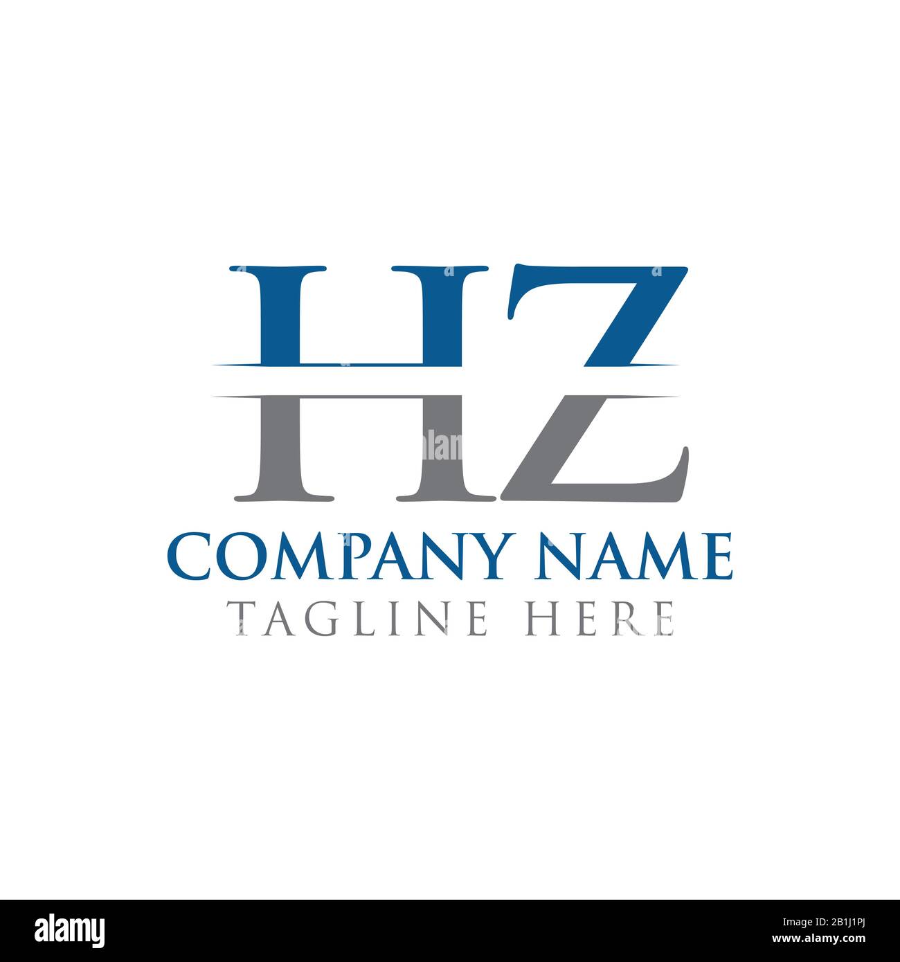 HZ Type de lettre modèle vecteur de conception de logo. Résumé Lettre HZ Logo Design Illustration de Vecteur