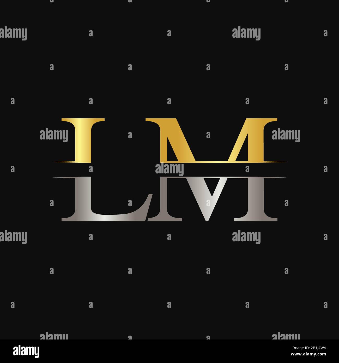 Modèle vectoriel initial LM lettre logo Design. Logo LM lettre noire abstraite Illustration de Vecteur