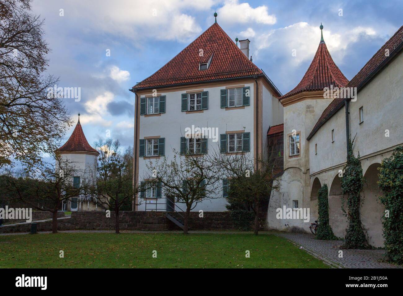 Bâtiments intérieurs du château de Blutenburg, Obermenzing, près de la rivière Wurm, à l'ouest de Munich, Haute-Bavière, Allemagne Banque D'Images