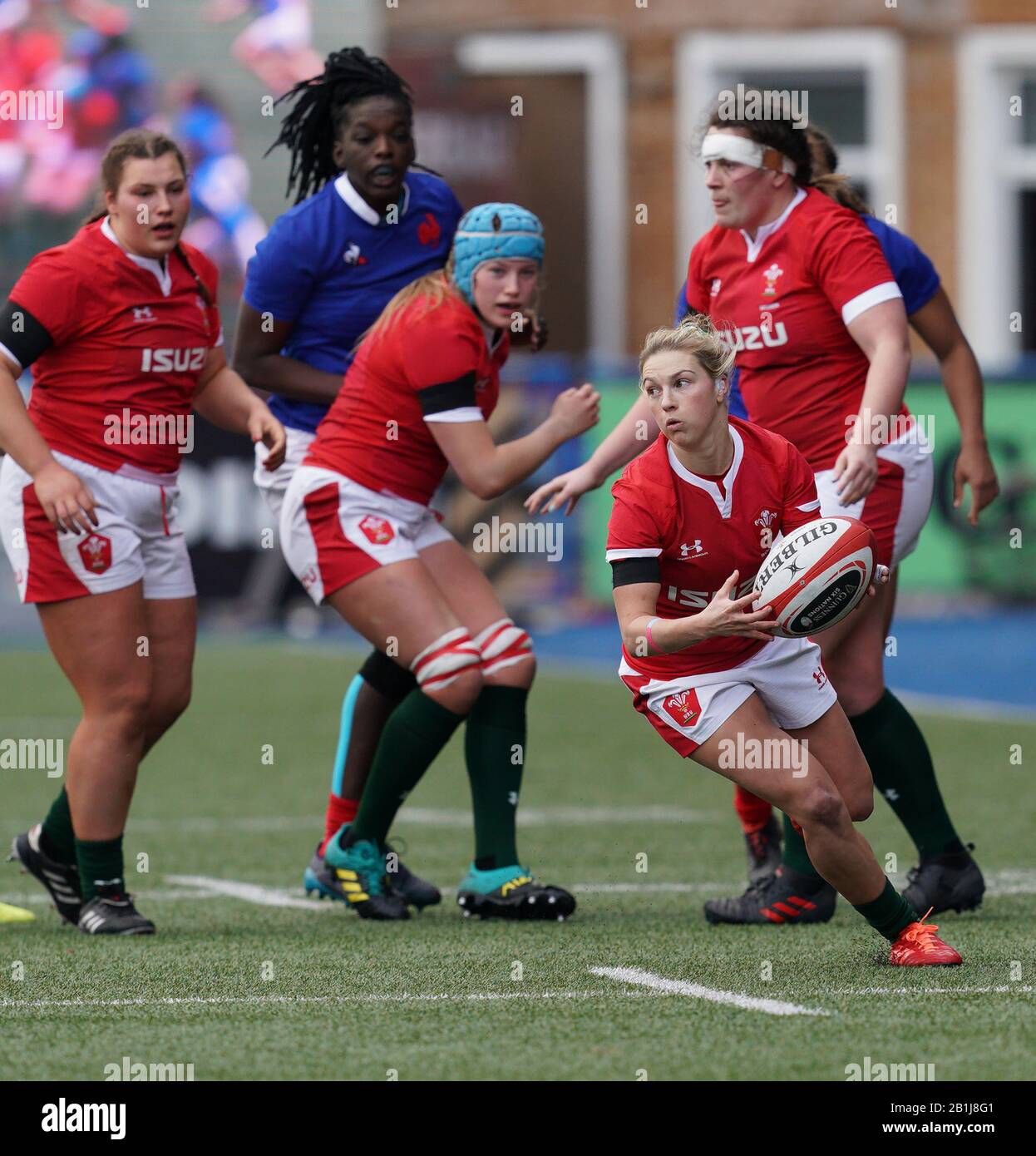 Keira Bevan (Pays de Galles) Vu en action lors du Rugby Womens Six Nations Pays de Galles contre France au Cardiff Arms Park Cardiff Royaume-Uni le 23 février 2020 Banque D'Images