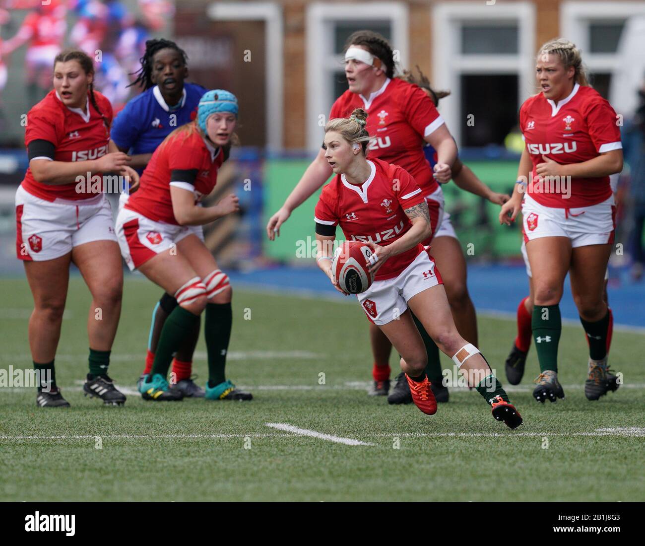 Keira Bevan (Pays de Galles) Vu en action lors du Rugby Womens Six Nations Pays de Galles contre France au Cardiff Arms Park Cardiff Royaume-Uni le 23 février 2020 Banque D'Images