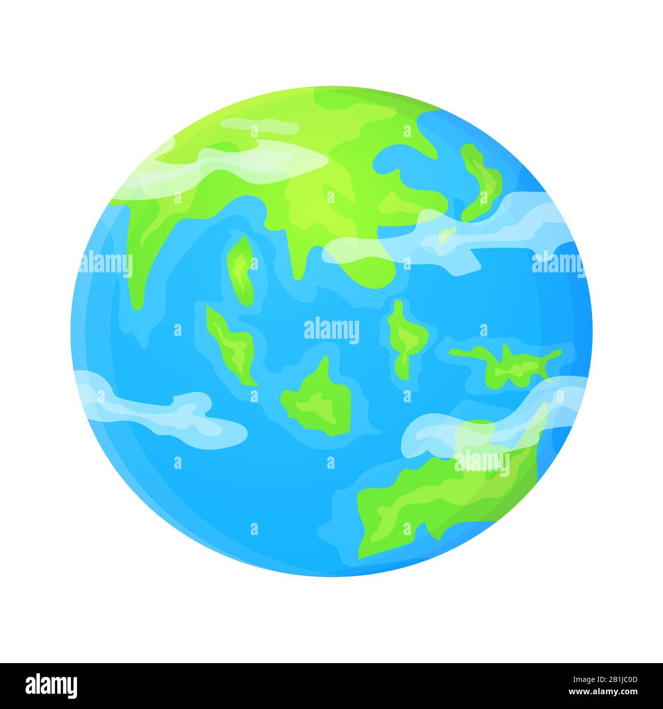 Cartoon Terre planète. Illustration vectorielle de stock en style plat isolée sur fond blanc. Illustration de Vecteur