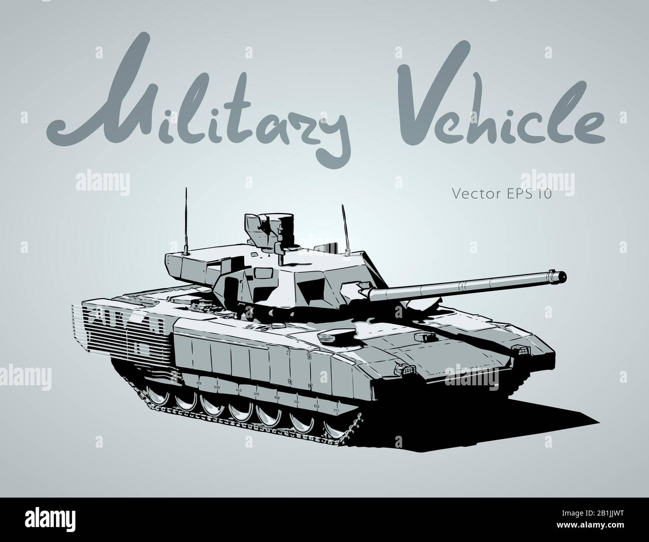 Char de combat russe moderne. Machine militaire. Illustration vectorielle Illustration de Vecteur