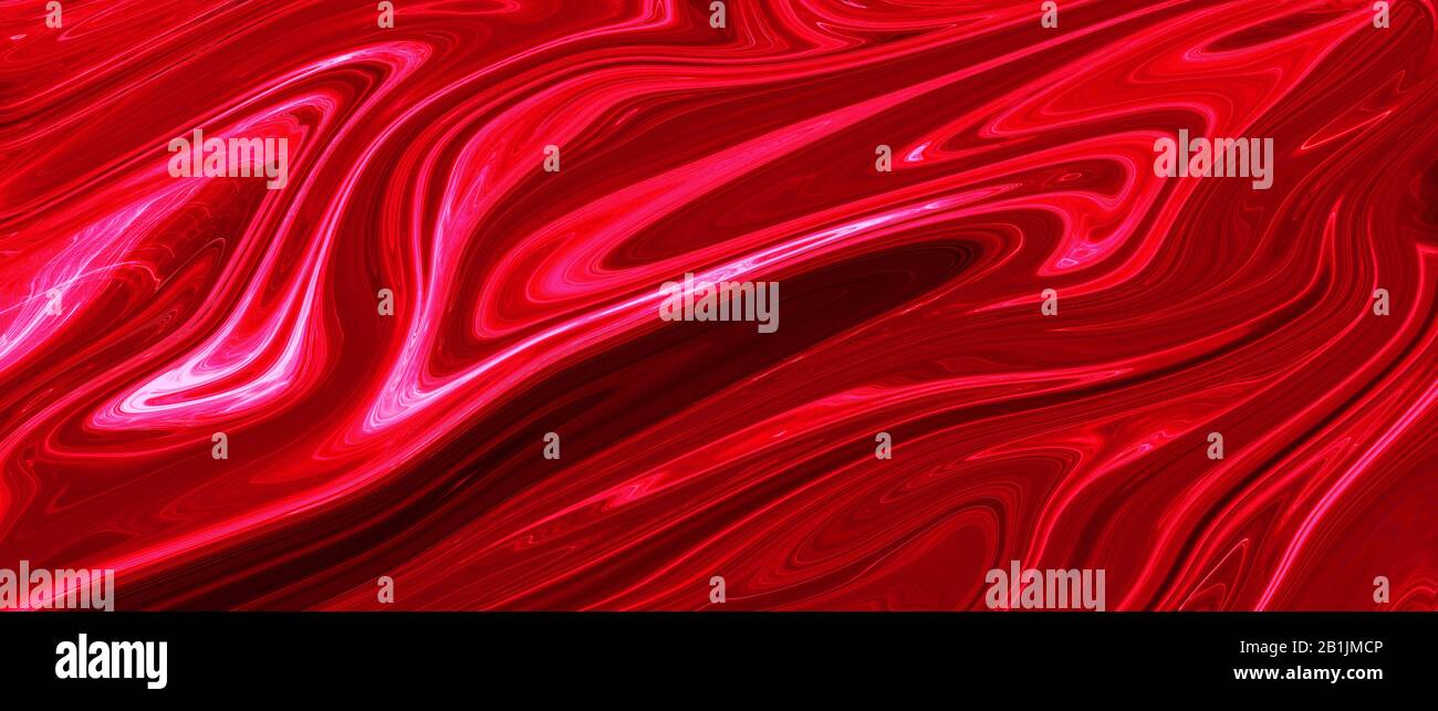 peinture à l'huile de couleur liquide rouge et noire. arrière-plan et texture abstraits. bannière d'illustration. écran large extrême. Banque D'Images
