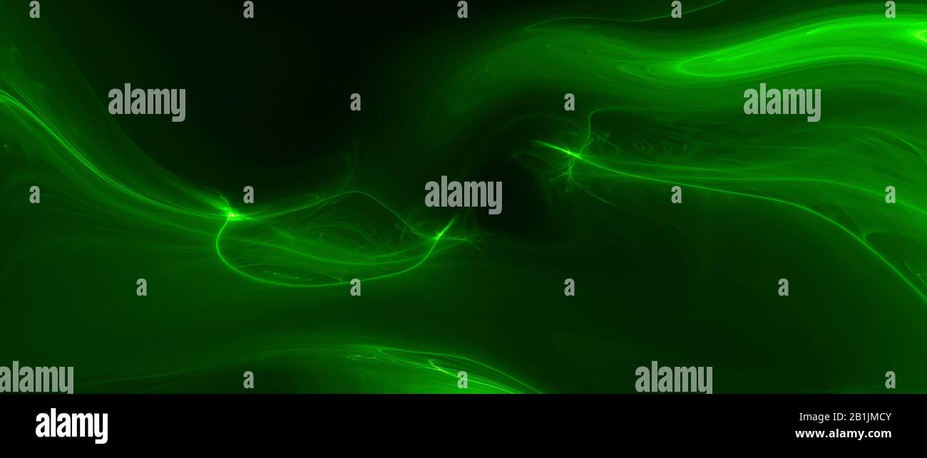 peinture à l'huile de couleur liquide verte et noire. arrière-plan et texture abstraites. bannière d'illustration. écran large extrême. Banque D'Images
