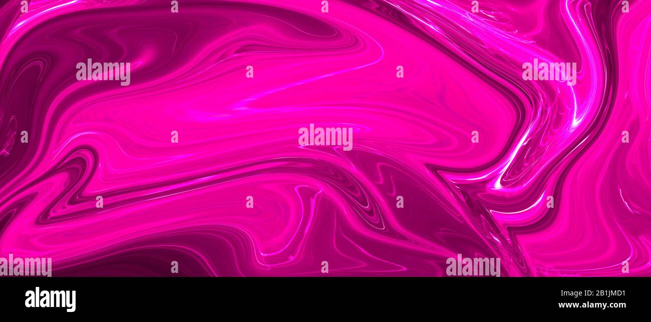 peinture à l'huile de couleur liquide rose noir et blanc. arrière-plan et texture abstraits. bannière d'illustration. écran large extrême. Banque D'Images