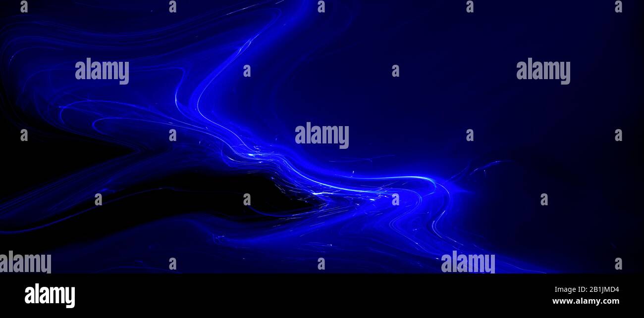 peinture à l'huile de couleur liquide bleu noir et blanc. arrière-plan abstrait et texture. bannière d'illustration. écran large extrême. Banque D'Images