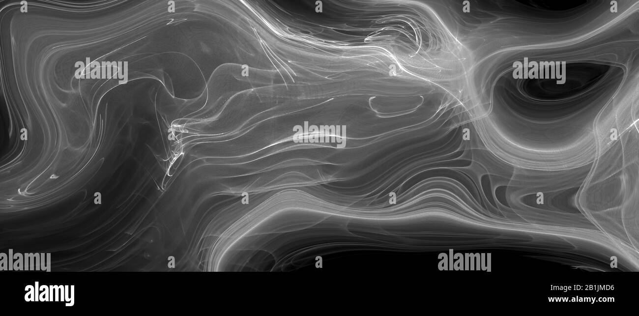 peinture à l'huile de couleur liquide noir et blanc. arrière-plan et texture abstraits. bannière d'illustration. écran large extrême. Banque D'Images