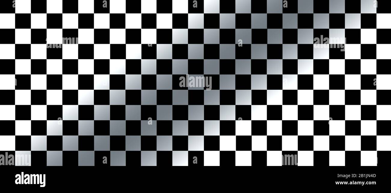 drapeau à damier blanc et noir pour fond de course et texture. bannière d'illustration tridimensionnelle. rapport écran large extrême. Banque D'Images