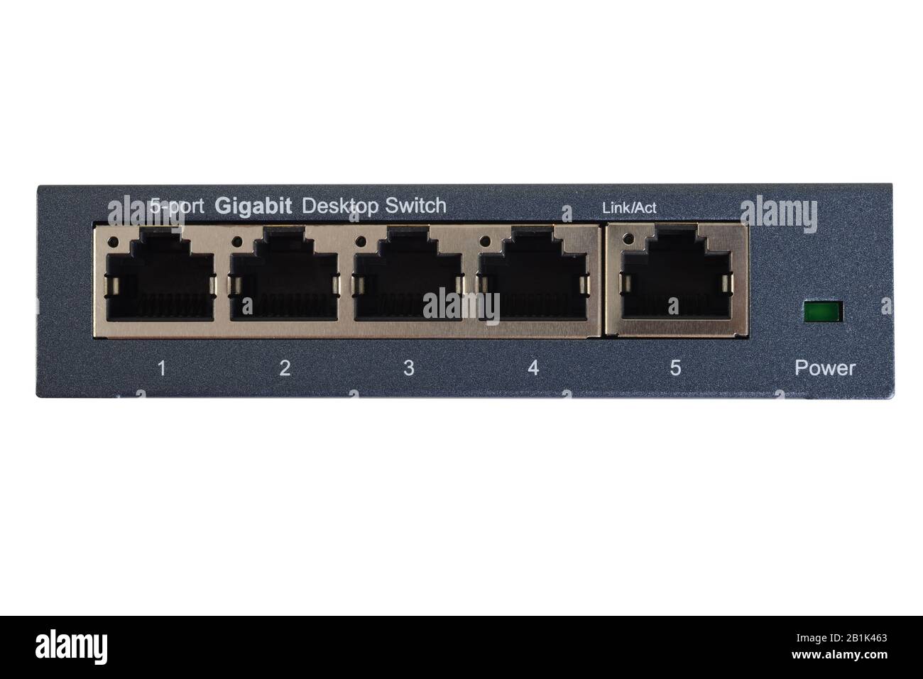 Gros plan commutateur réseau Gigabit ethernet 5 ports Banque D'Images