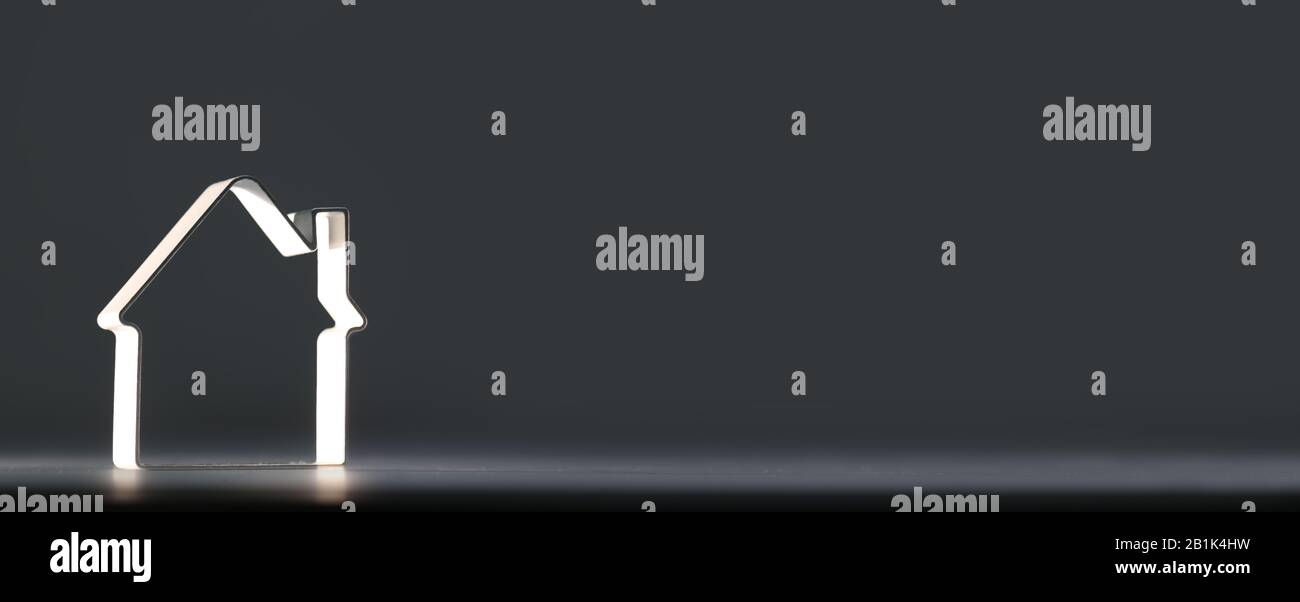 immobilier, bannière sur fond noir Banque D'Images