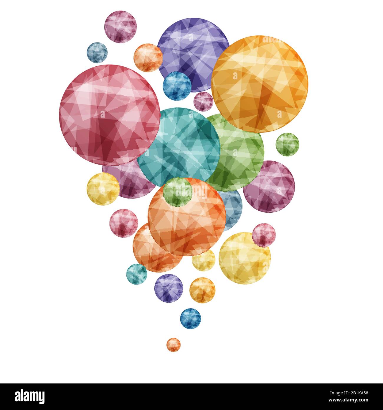 Les cercles polygonaux s'élèvent. Contexte universel pour les projets. Illustration de Vecteur