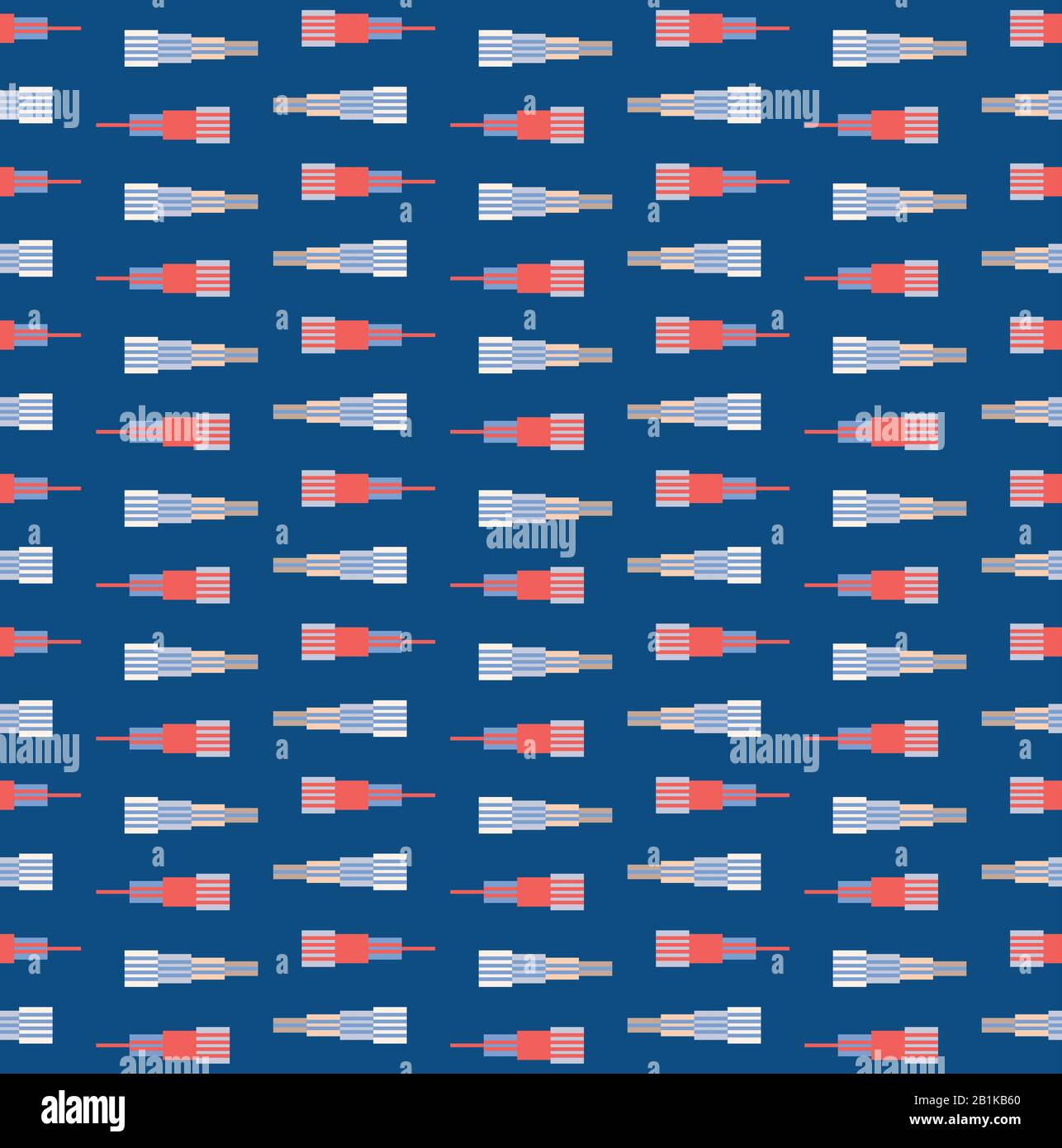 Arrière-Plan De Texture Géométrique À Rayures Chevrons. Classique Bleu Rouge Blanc Abstrait Triangle Modèle Sans Couture. Playfull Maritime Styke Tout-En-Un Illustration de Vecteur