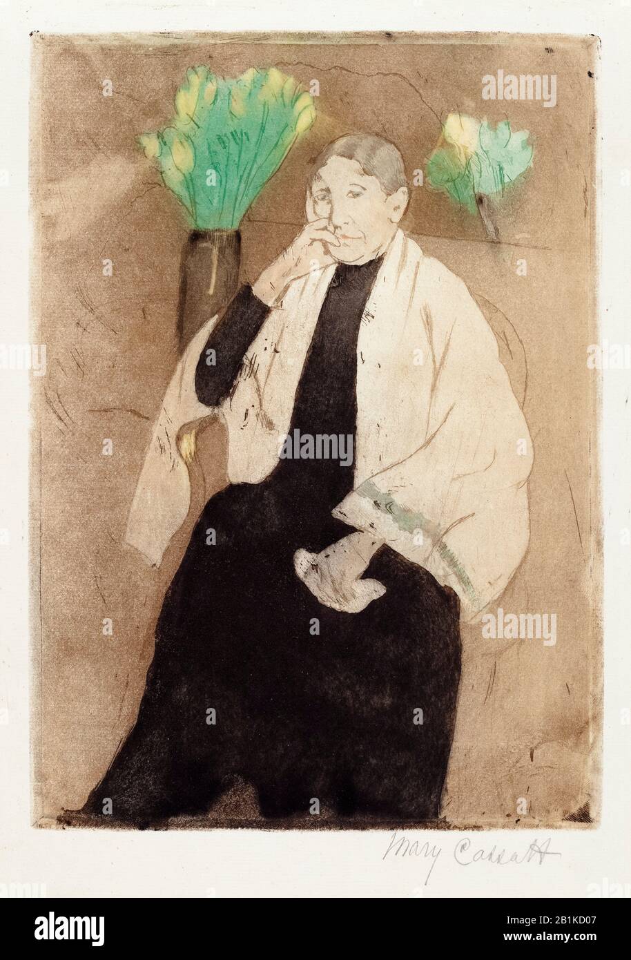 Mary Cassatt, Portrait de la mère de l'artiste, imprimer, 1889-1890 Banque D'Images