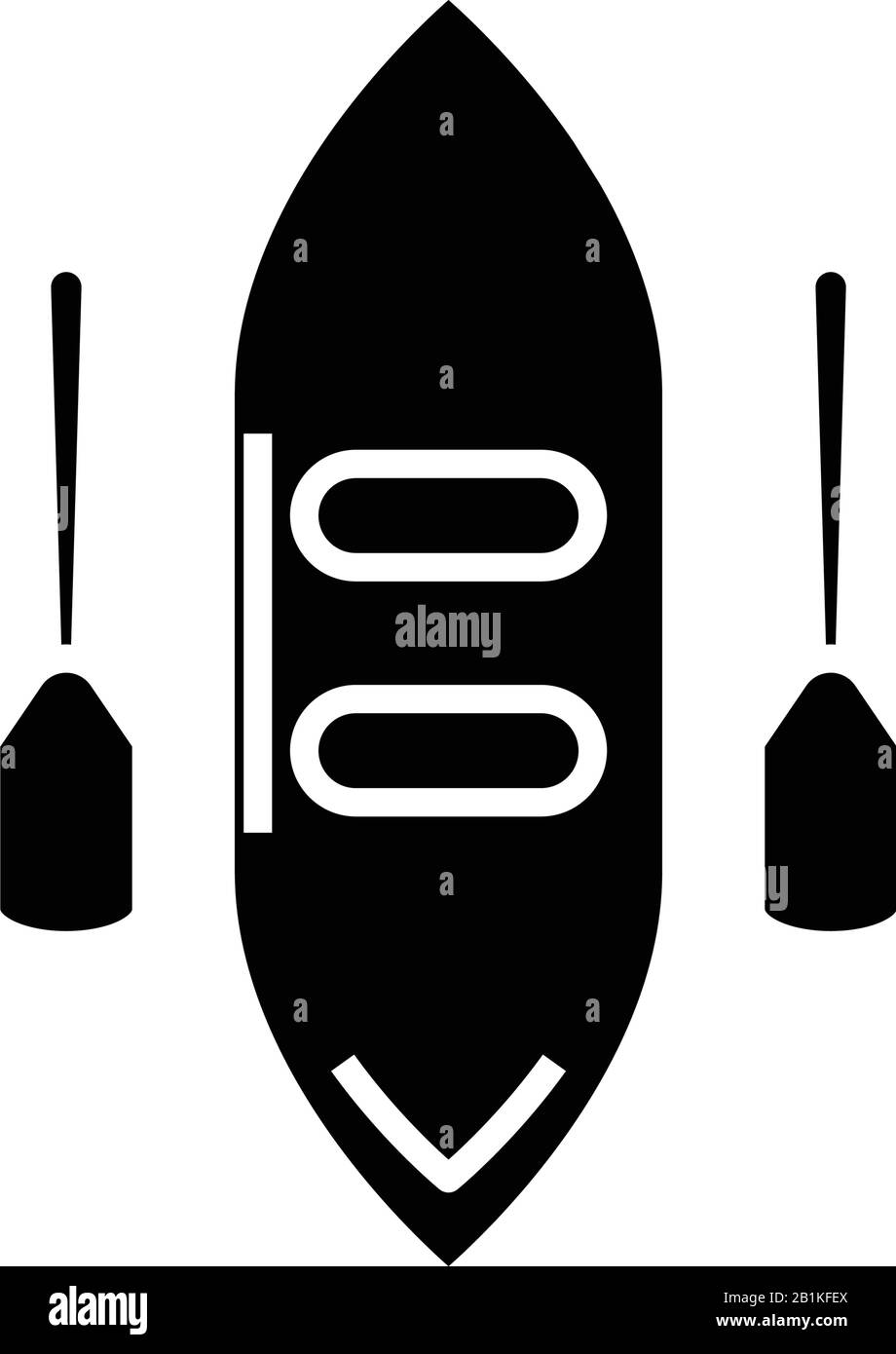 Icône en noir de canoë, illustration du concept, symbole vectoriel plat, signe glyphe. Illustration de Vecteur