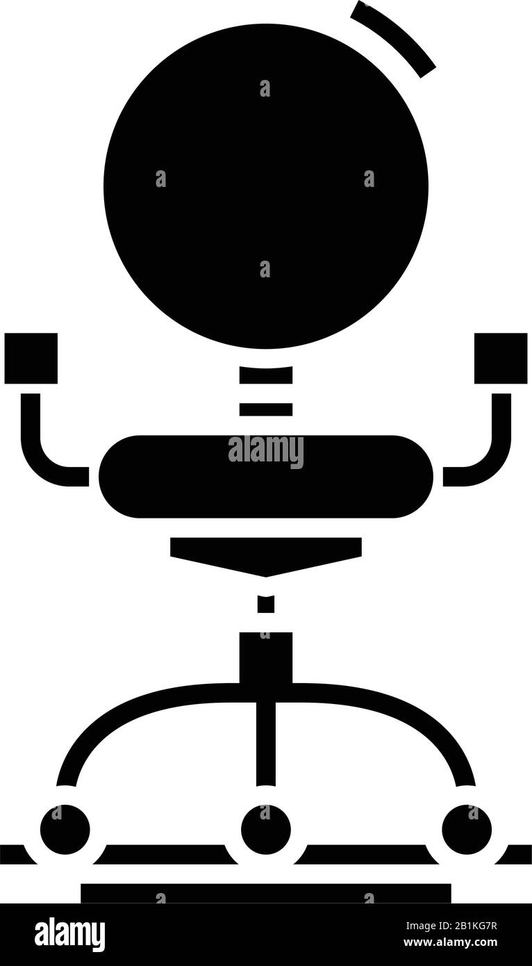 Icône noire de chaise d'armoire, illustration de concept, symbole plat vectoriel, signe glyphe. Illustration de Vecteur