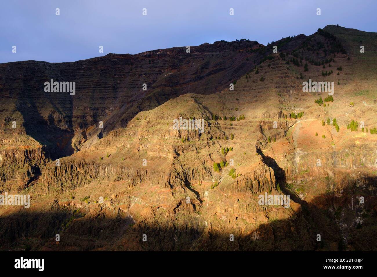 Le rocher se trouve face au matin, Valle Gran Rey, la Gomera, îles Canaries, Espagne Banque D'Images
