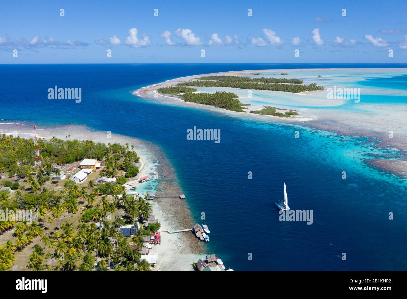 Tetamanu Pass Of Fakarava Atoll, Tuamotu Archipel, Polynésie Française Banque D'Images
