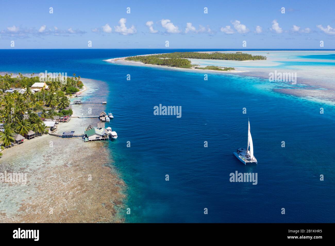 Tetamanu Pass Of Fakarava Atoll, Tuamotu Archipel, Polynésie Française Banque D'Images