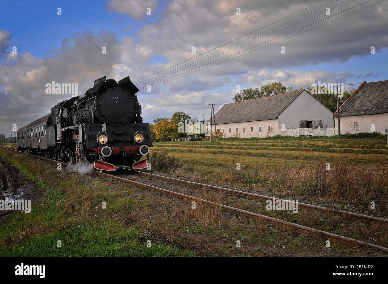 Locos à vapeur, trains en Pologne Banque D'Images