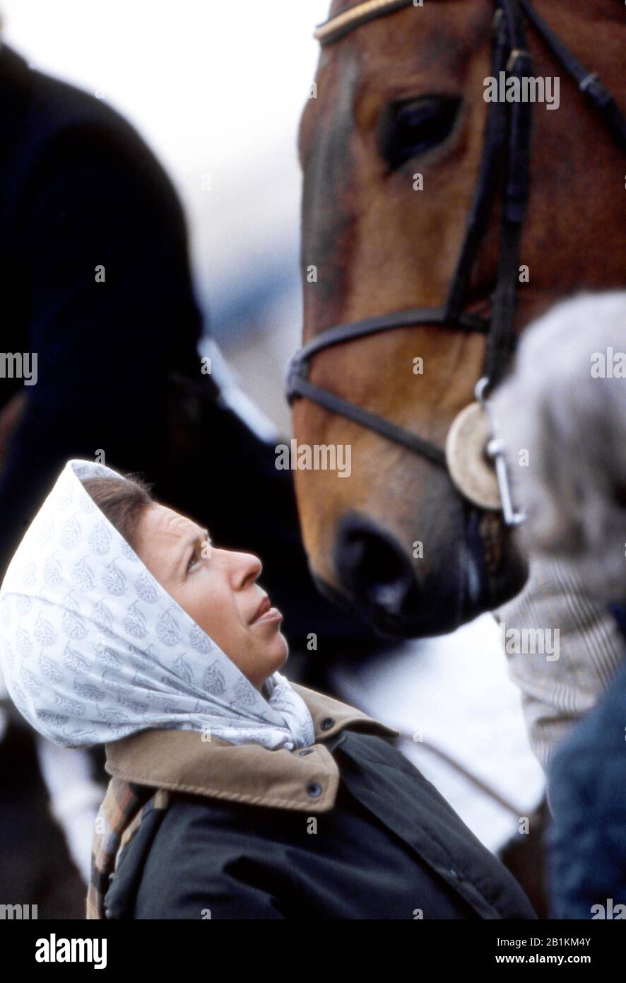 La Princesse Anne De Hrh Aux Épreuves Du Windsor Horse, Windsor, Angleterre 1987 Banque D'Images
