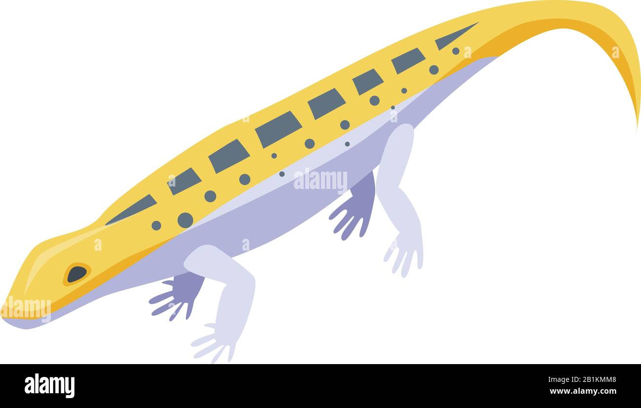 Icône reptile animal jaune, style isométrique Illustration de Vecteur