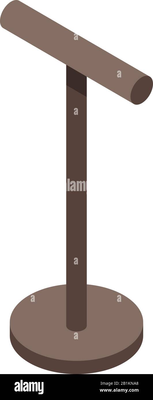 Icône de support en bois Parrot, style isométrique Illustration de Vecteur