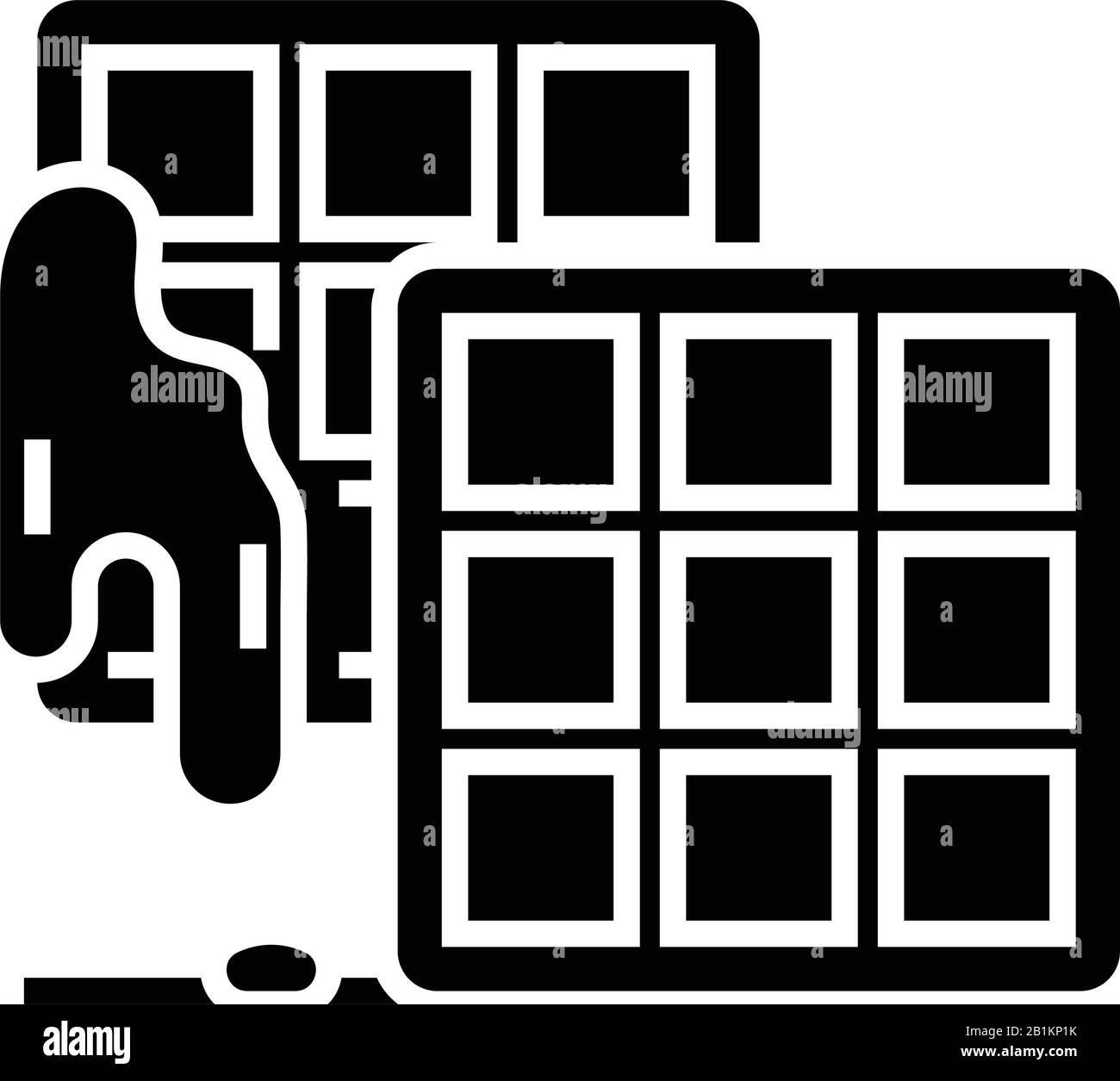 Cookies Choco icône noire, illustration conceptuelle, symbole vectoriel plat, signe glyphe. Illustration de Vecteur