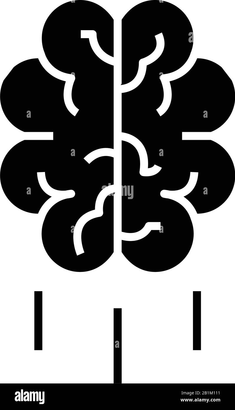 Brainstorming icône noire, illustration conceptuelle, symbole vectoriel plat, signe glyphe. Illustration de Vecteur