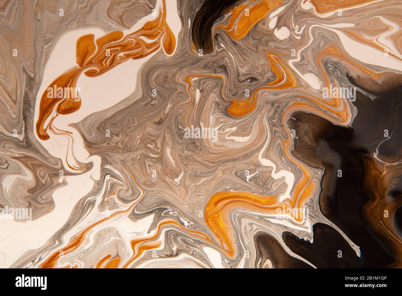 Fond d'écran abstrait, acrylique, peinture, papier peint à motif tourbillon brun Banque D'Images