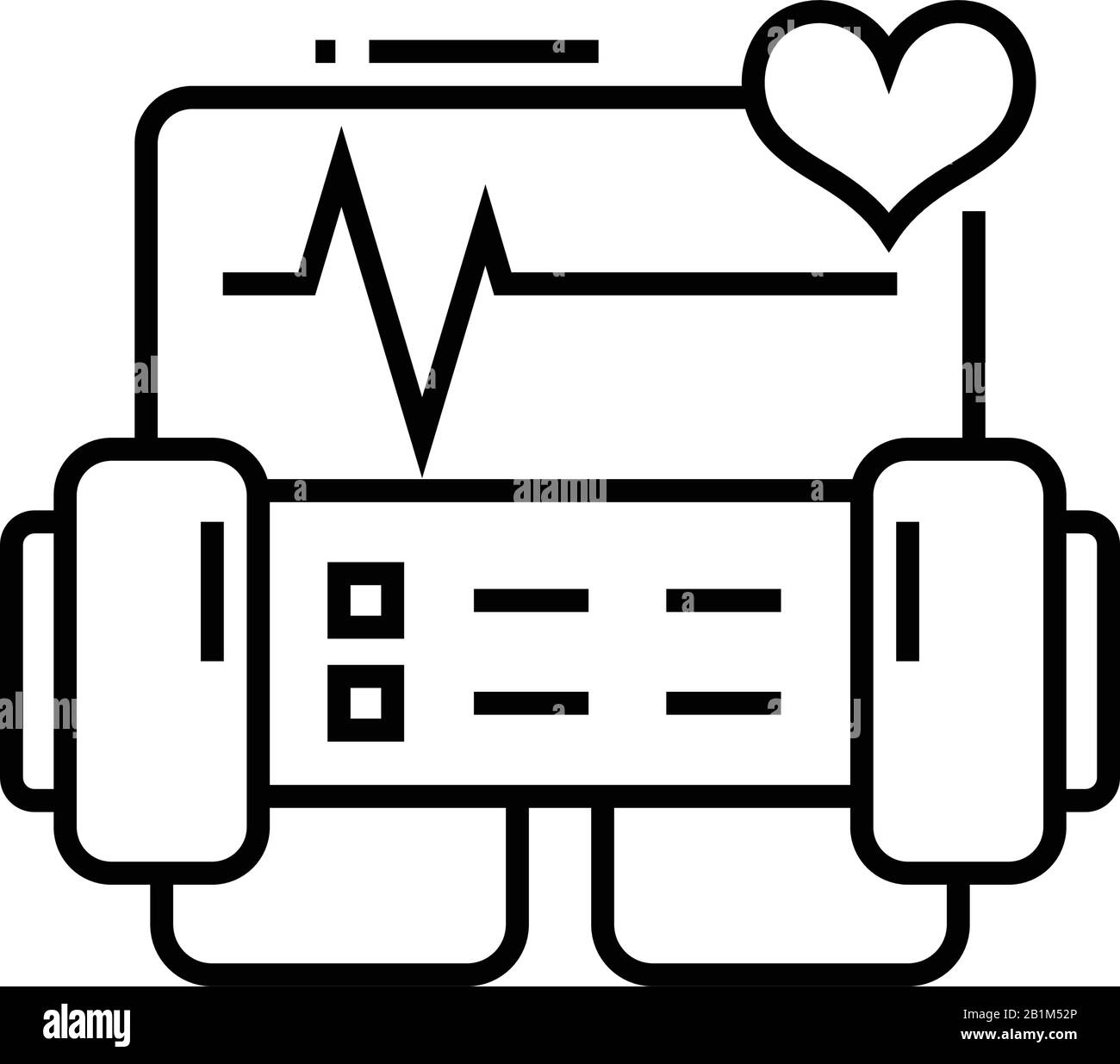 Icône de ligne de l'équipement cardiaque, signe concept, illustration vectorielle, symbole linéaire. Illustration de Vecteur