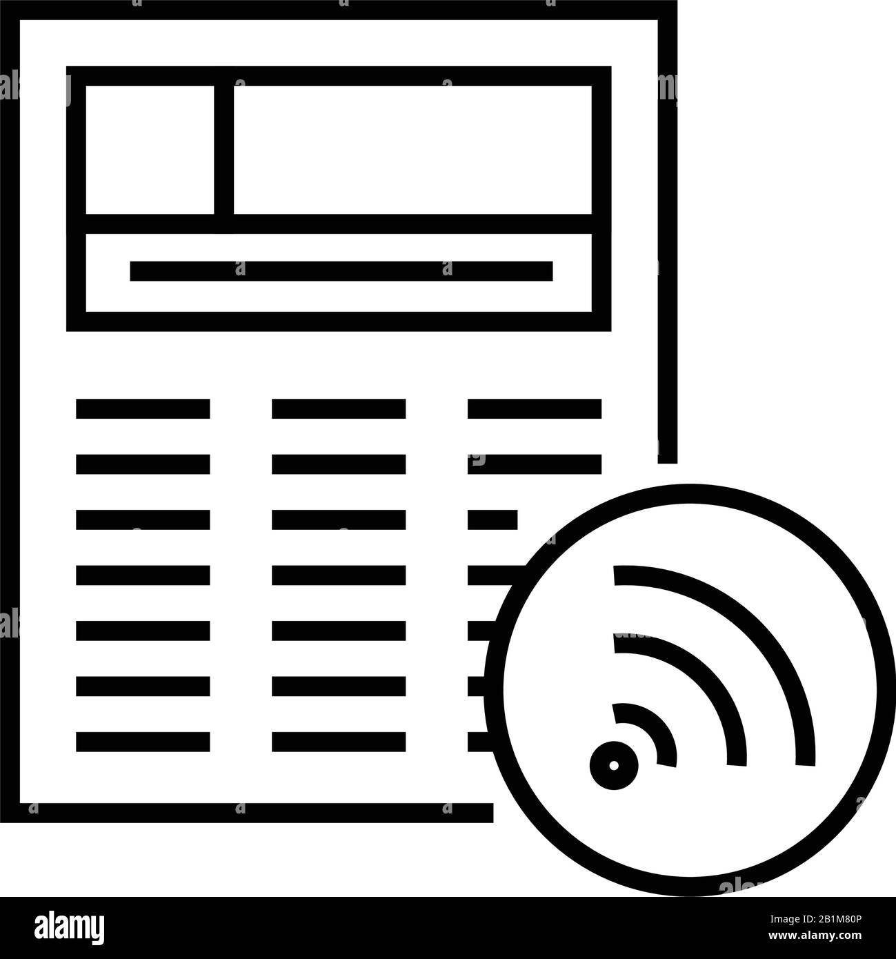 Icône de ligne d'information importante, signe de concept, illustration vectorielle, symbole linéaire. Illustration de Vecteur