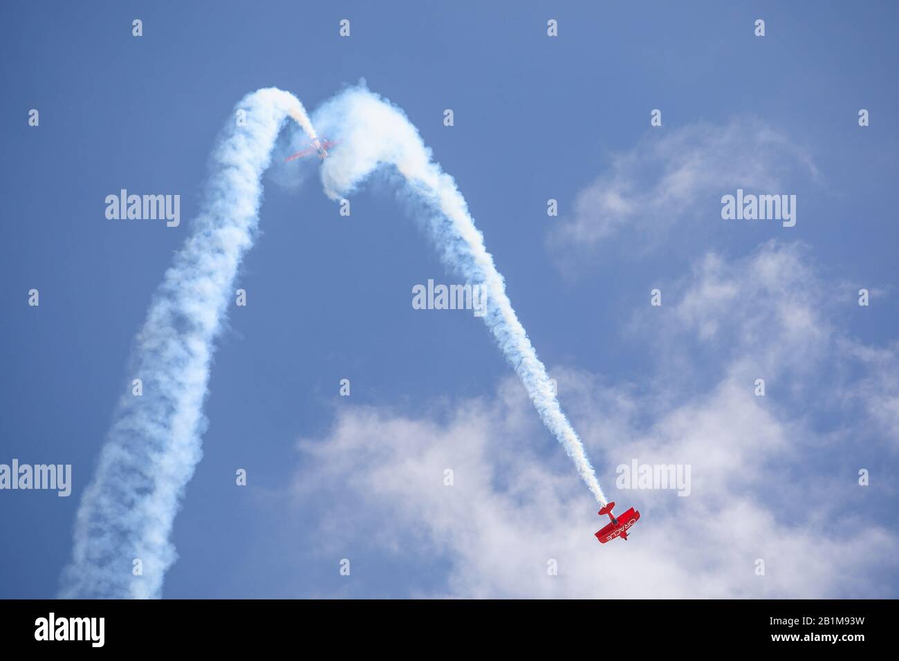 Équipe Oracle Sean D.Tucker et Jessy Panzer formation en acrobatie lors du Miramar Air Show, Marine corps Air Station MCAS, Californie, États-Unis. 29 septembre 2019: T Banque D'Images