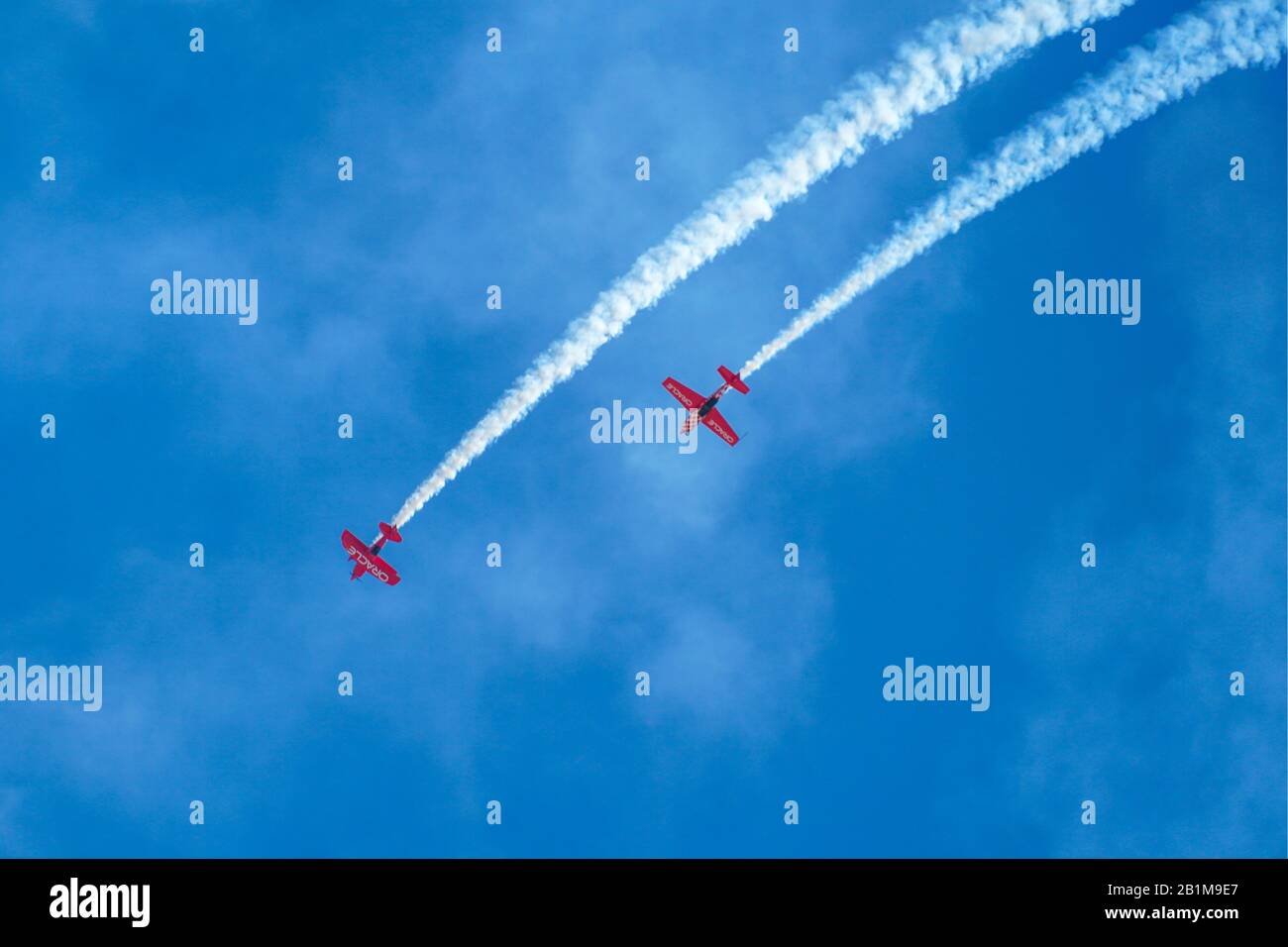 Équipe Oracle Sean D.Tucker et Jessy Panzer formation en acrobatie lors du Miramar Air Show, Marine corps Air Station MCAS, Californie, États-Unis. 29 septembre 2019: T Banque D'Images