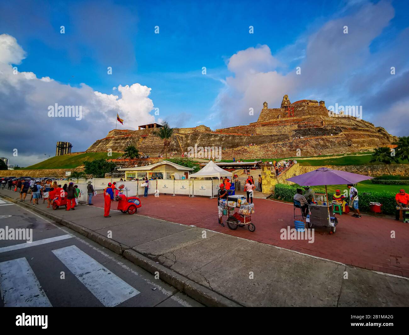 Carthagène, COLOMBIE - 05 NOVEMBRE 2019 : Château Castillo de San Felipe de Barajas à Cartagena de Indias, Colombie. Banque D'Images