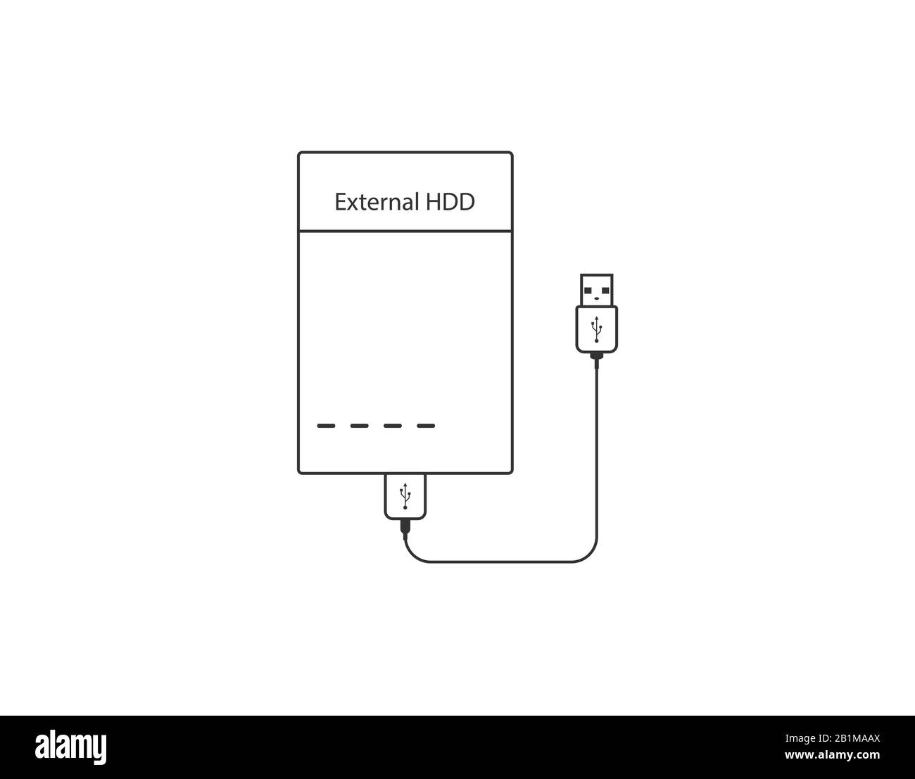 Icône du disque dur externe. Illustration vectorielle, conception plate. Illustration de Vecteur