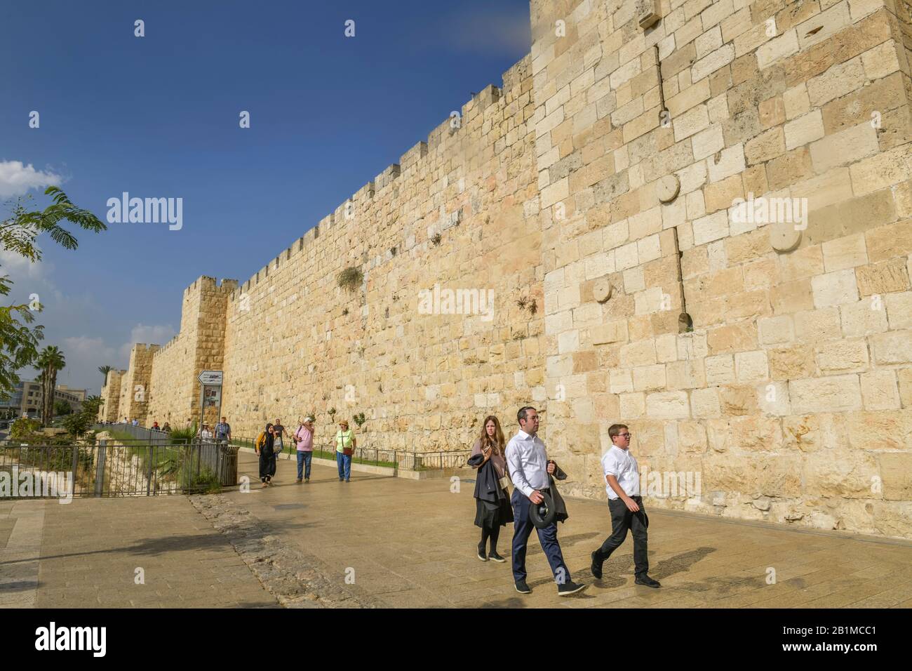 Stadtmauer am Jaffator, Jérusalem, Israël Banque D'Images