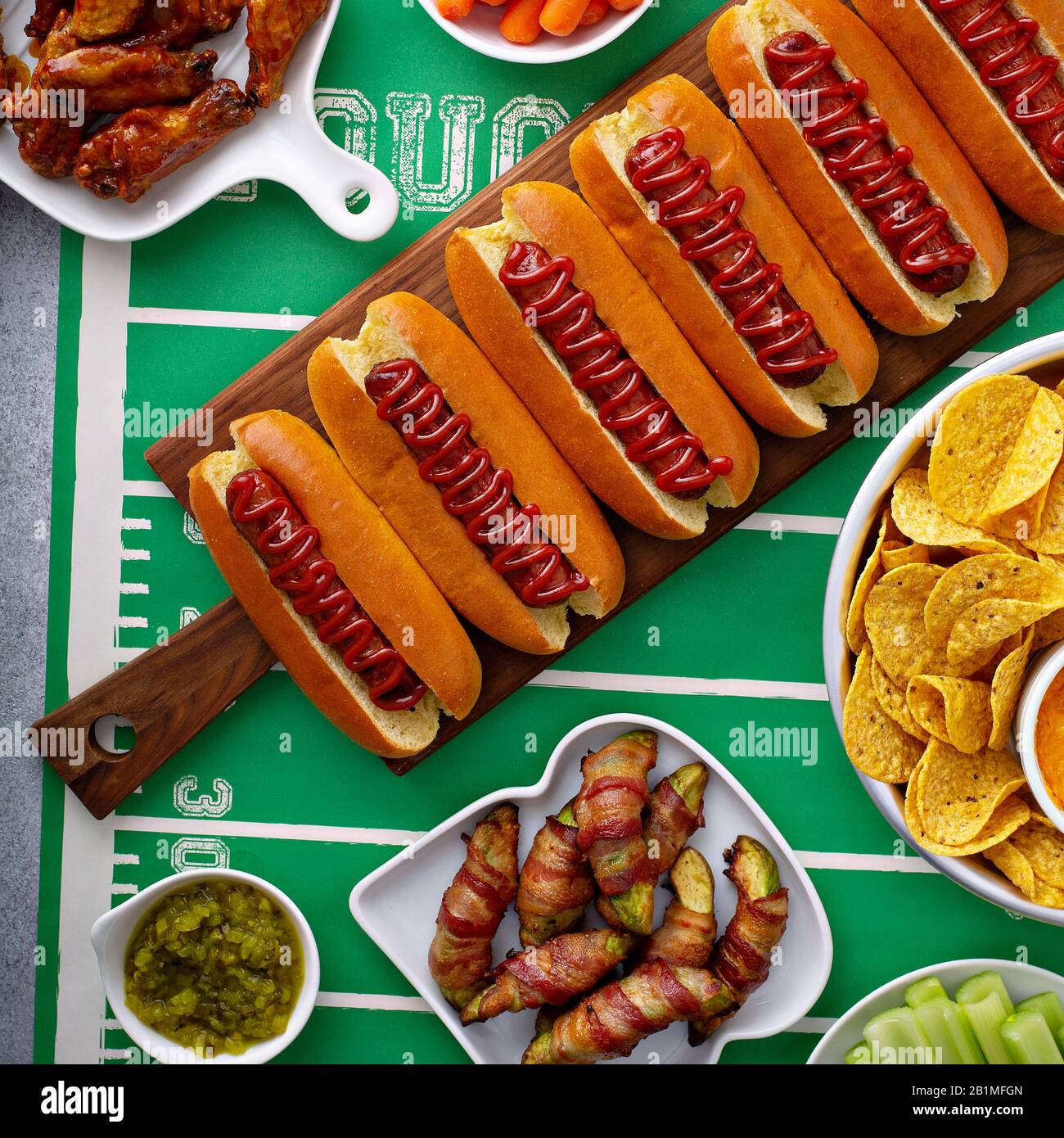 Hot-dogs pour la journée de jeu Banque D'Images
