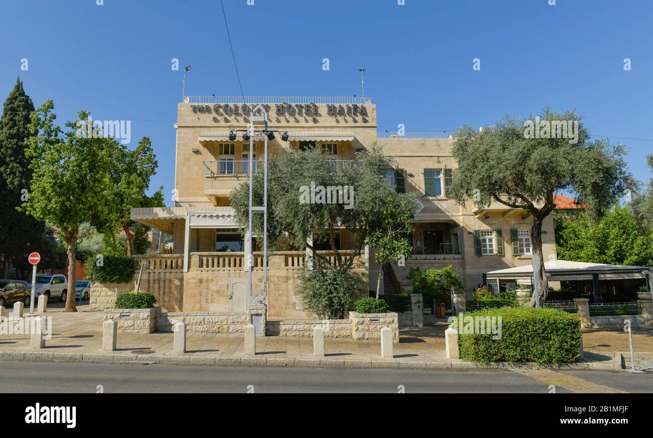 Colony Hotel, Deutsche Kolonie, Sderot Ben Gourion, Altstadt, Haïfa, Israël Banque D'Images