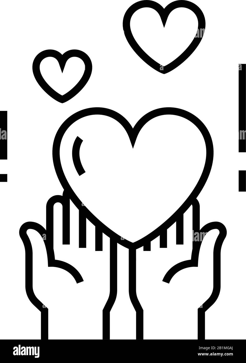 Icône de ligne de cassure du cœur, signe concept, illustration vectorielle du contour, symbole linéaire. Illustration de Vecteur