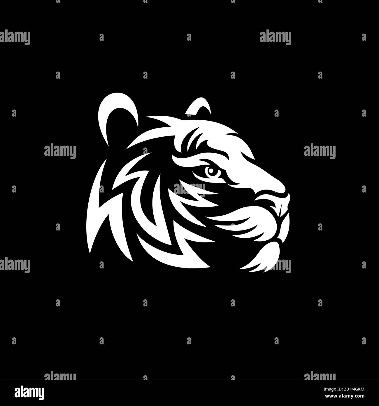 Illustration vectorielle une tête de tigre. Tête de tigre dans le style tribal Illustration de Vecteur