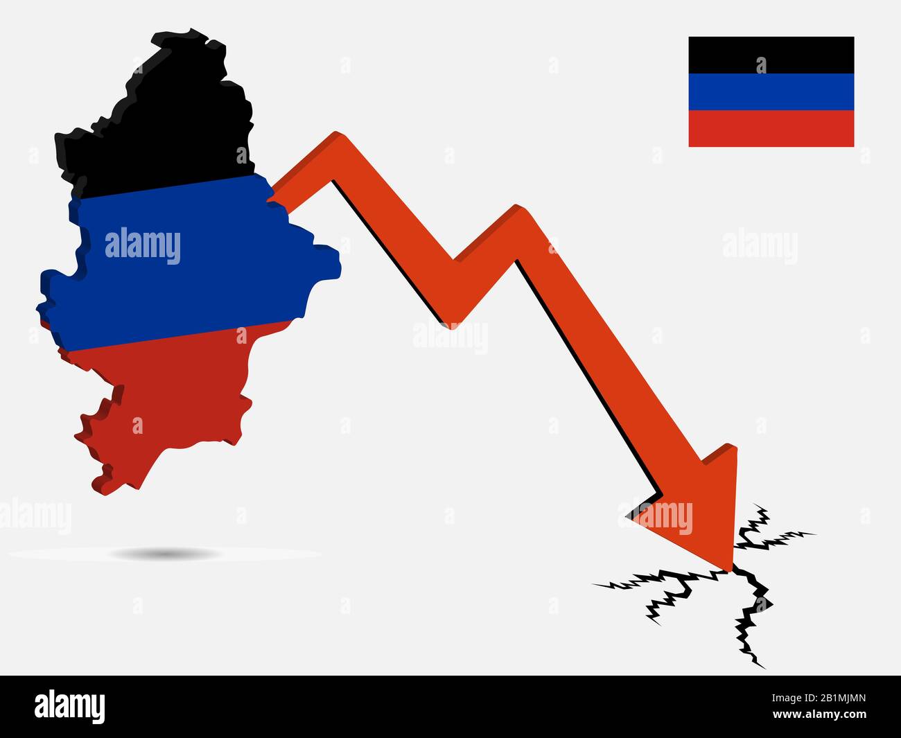 Illustration du vecteur de crise économique de la République populaire de Donetsk EPS 10 Illustration de Vecteur