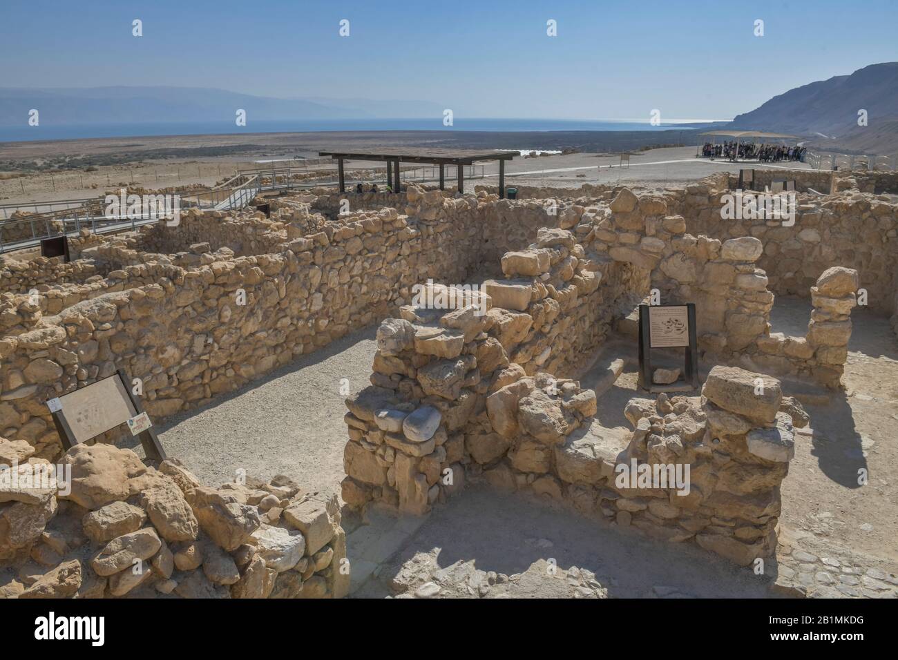 Ruinen, Ausgrabungsstätte Qumran, Israël Banque D'Images