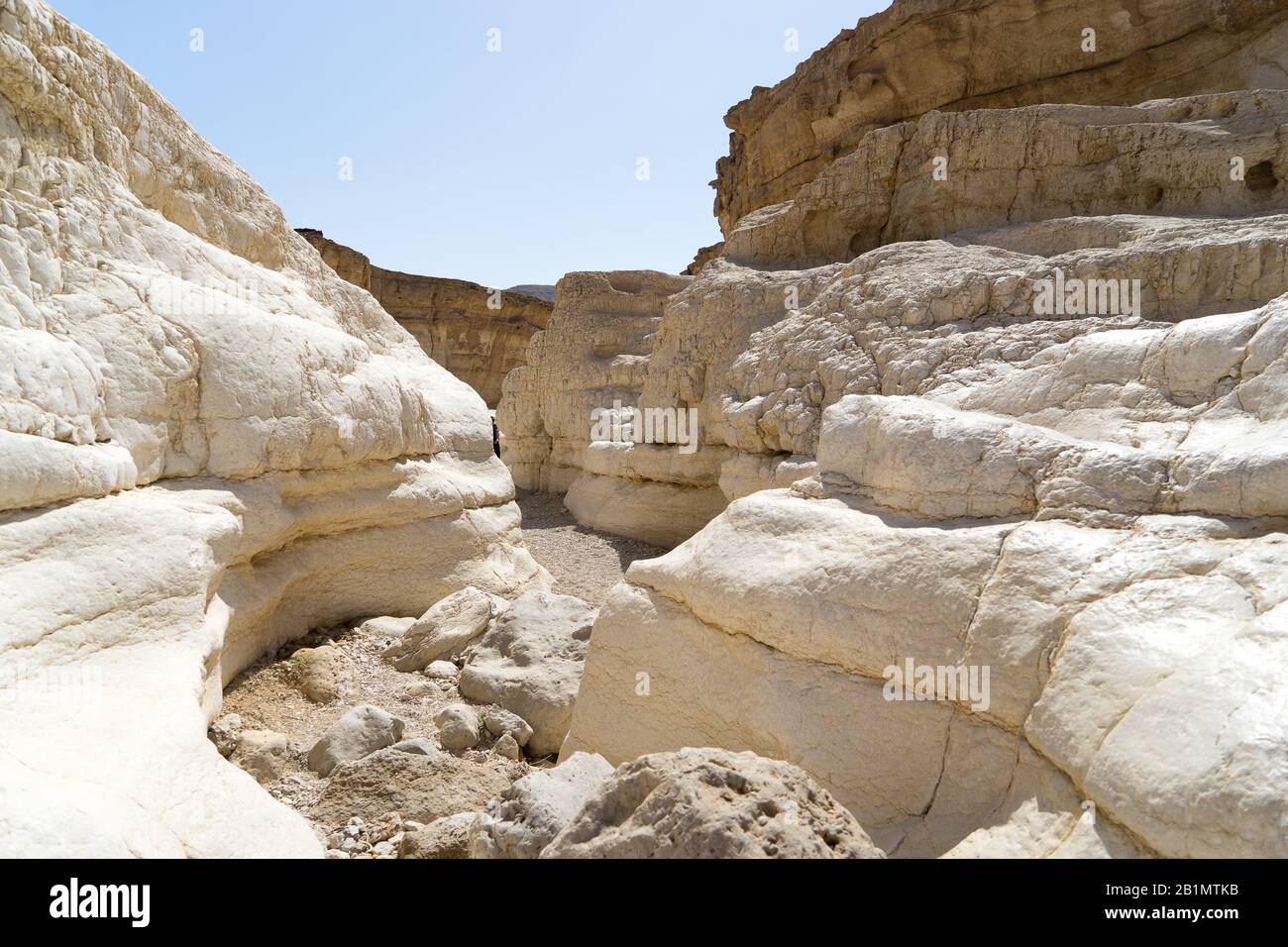 Randonnée dans le désert d'arava en Israël Banque D'Images