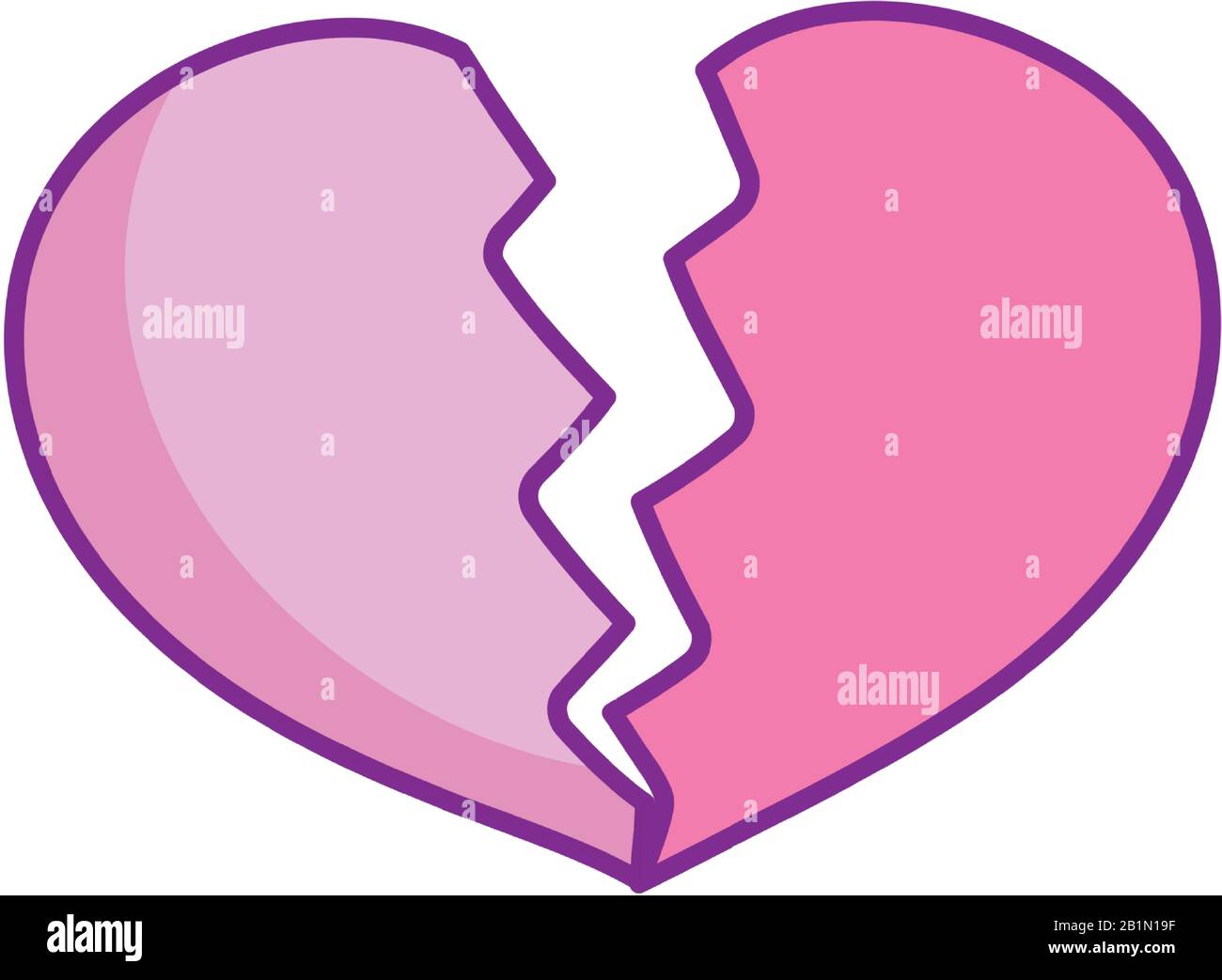 Happy Valentines Jour Cœur Brise Amour Triste Icone Dessin Anime Illustration Vectorielle Image Vectorielle Stock Alamy