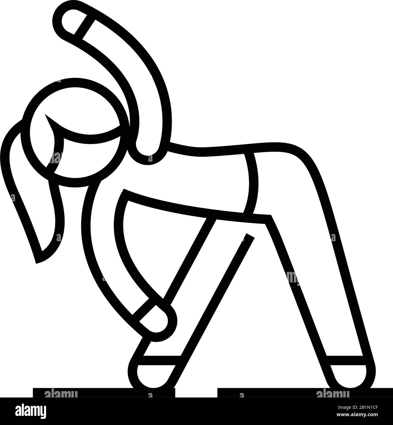 Icône de ligne d'exercices de gym, signe de concept, illustration vectorielle de contour, symbole linéaire. Illustration de Vecteur