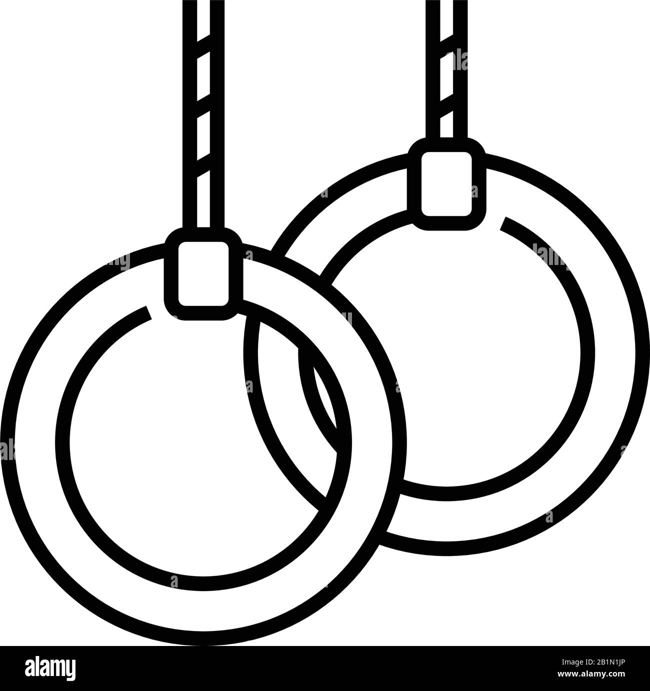 Gymnastique bague icône de ligne, signe de concept, illustration vectorielle de contour, symbole linéaire. Illustration de Vecteur